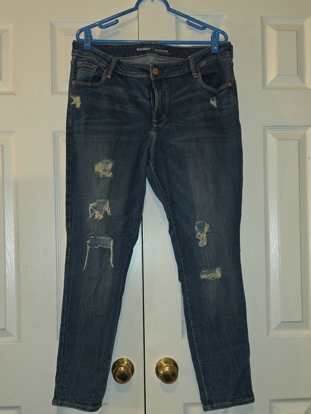 Old Navy Dark Blue Ripped Skinny Jeans